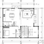 Bản vẽ bố trí công năng tầng 1 mẫu nhà 2 tầng hiện đại diện tích 122m2 có phòng thờ.