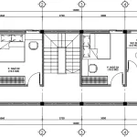 Bản vẽ bố trí công năng tầng 2 mẫu nhà phố 2 tầng 1 tum hiện đại diện tích 83m2.