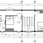 Bản vẽ mặt bằng tầng 2 mẫu nhà phố 5x18m diện tích 95m2.