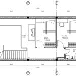 Bản vẽ bố trí công năng tầng 2 mẫu nhà phố 2 tầng hiện đại diện tích 60.5m2 của Anh Hiếu.