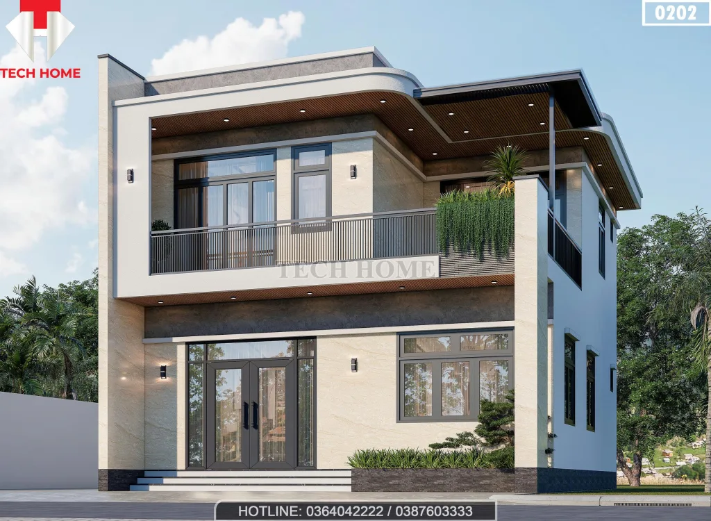 Góc nghiêng mẫu nhà 2 tầng hiện đại