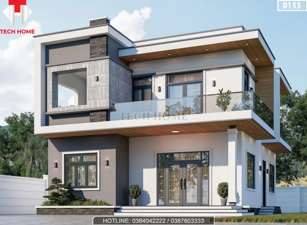 Góc nghiêng mẫu nhà 2 tầng hiện đại