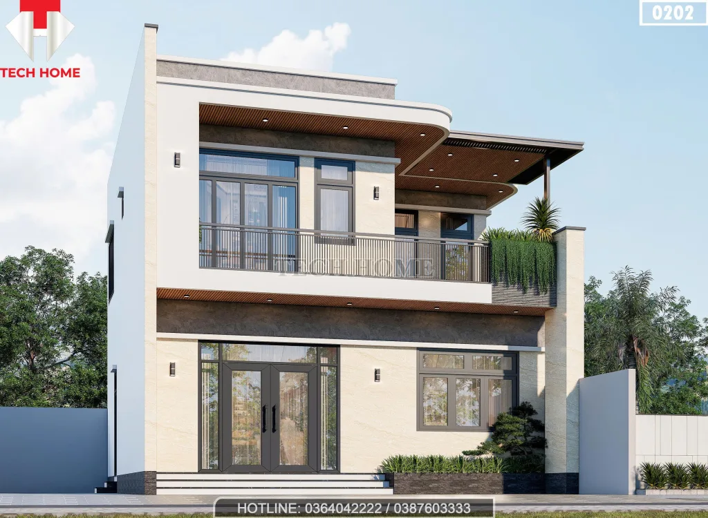 Góc nghiêng mẫu nhà 2 tầng hiện đại