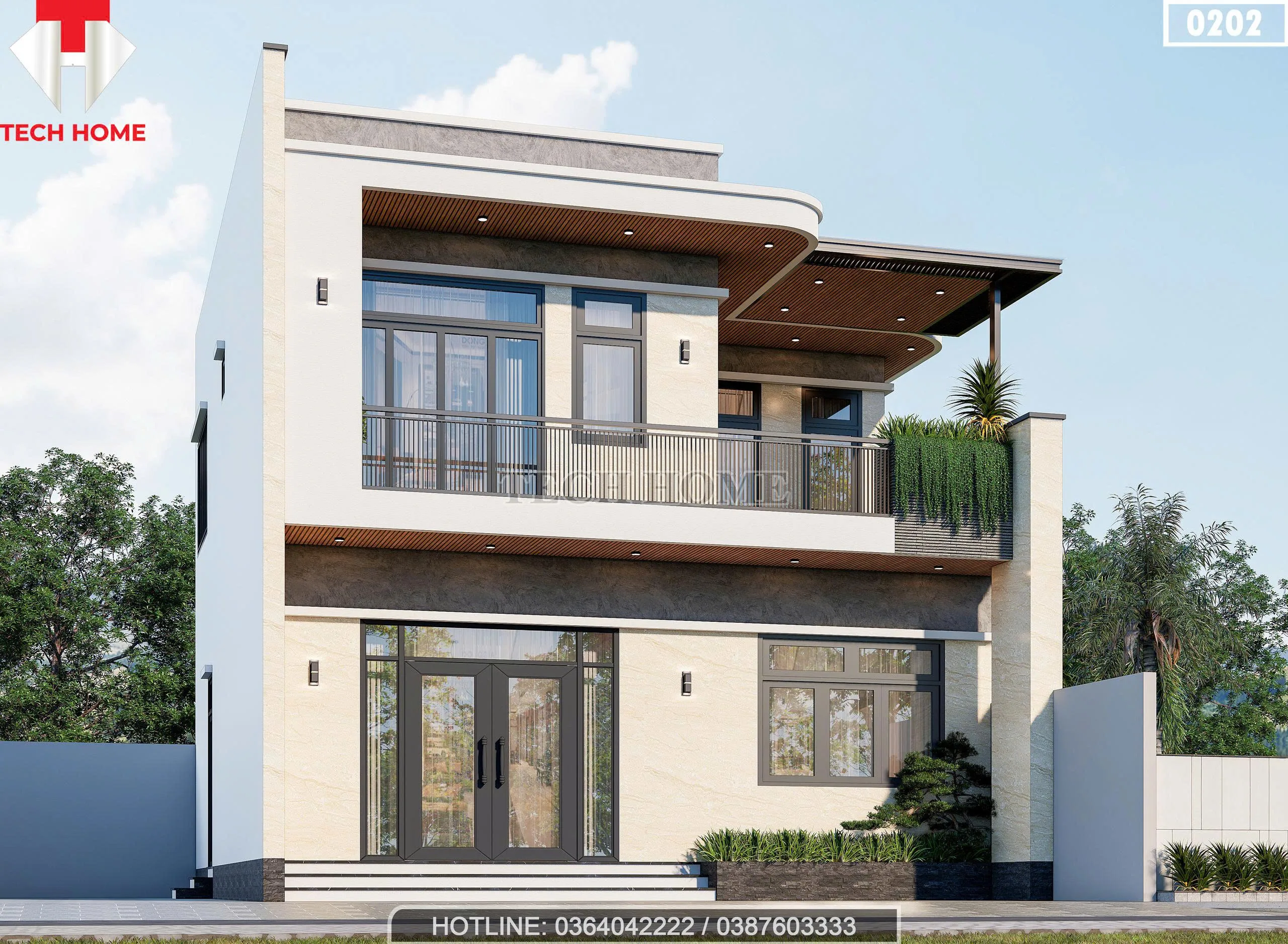 Góc nghiêng mẫu nhà 2 tầng hiện đại