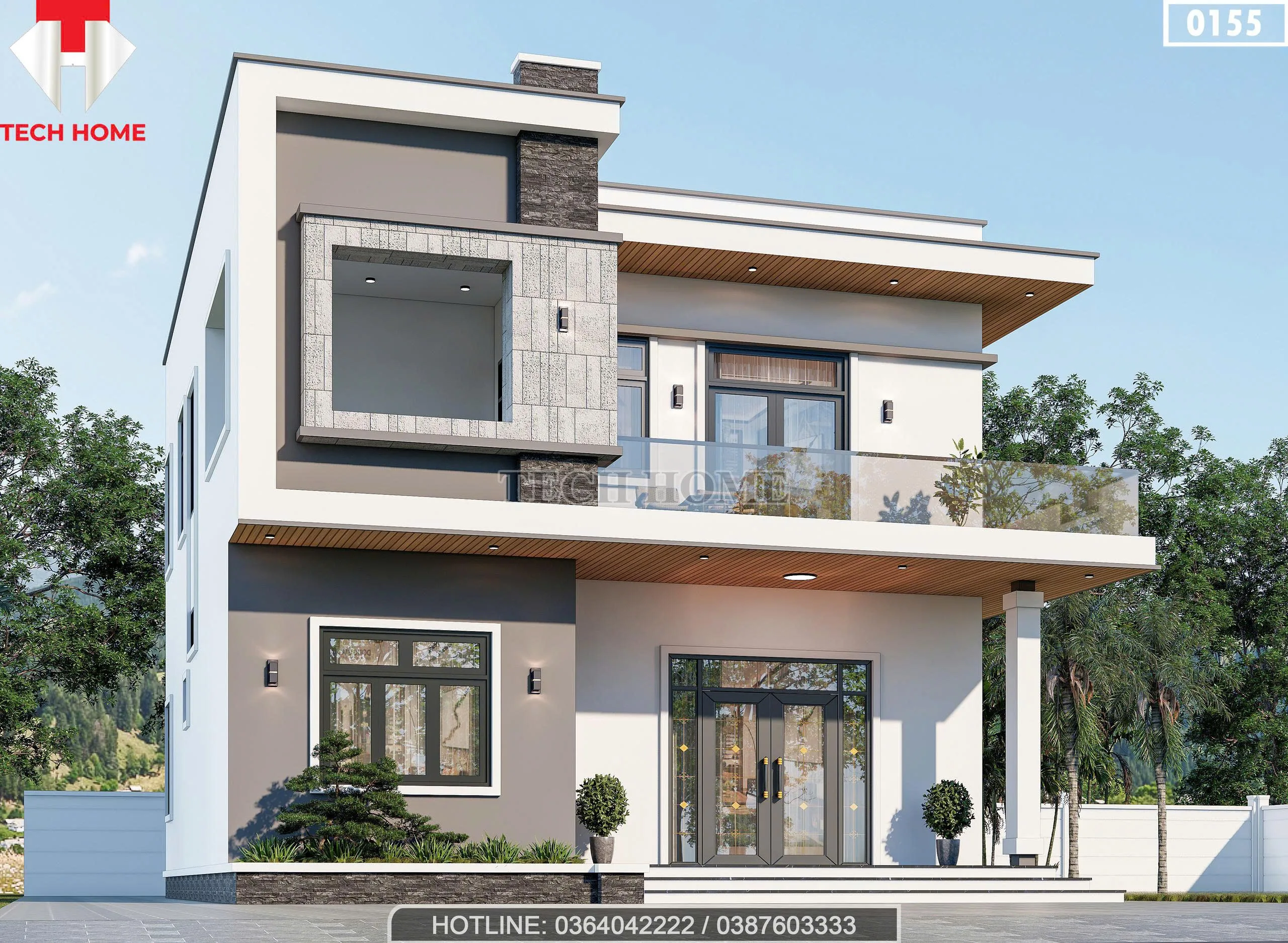 Góc nghiêng mẫu nhà 2 tầng hiện đại