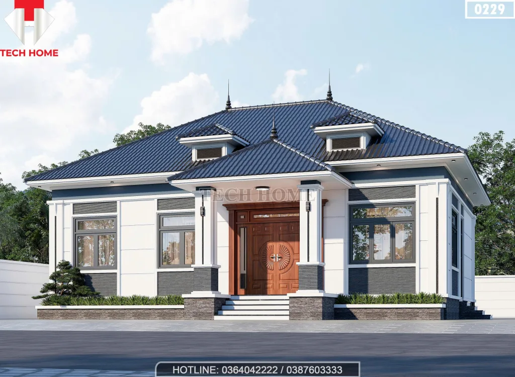 Góc nghiêng mẫu nhà mái Nhật 4 phòng ngủ