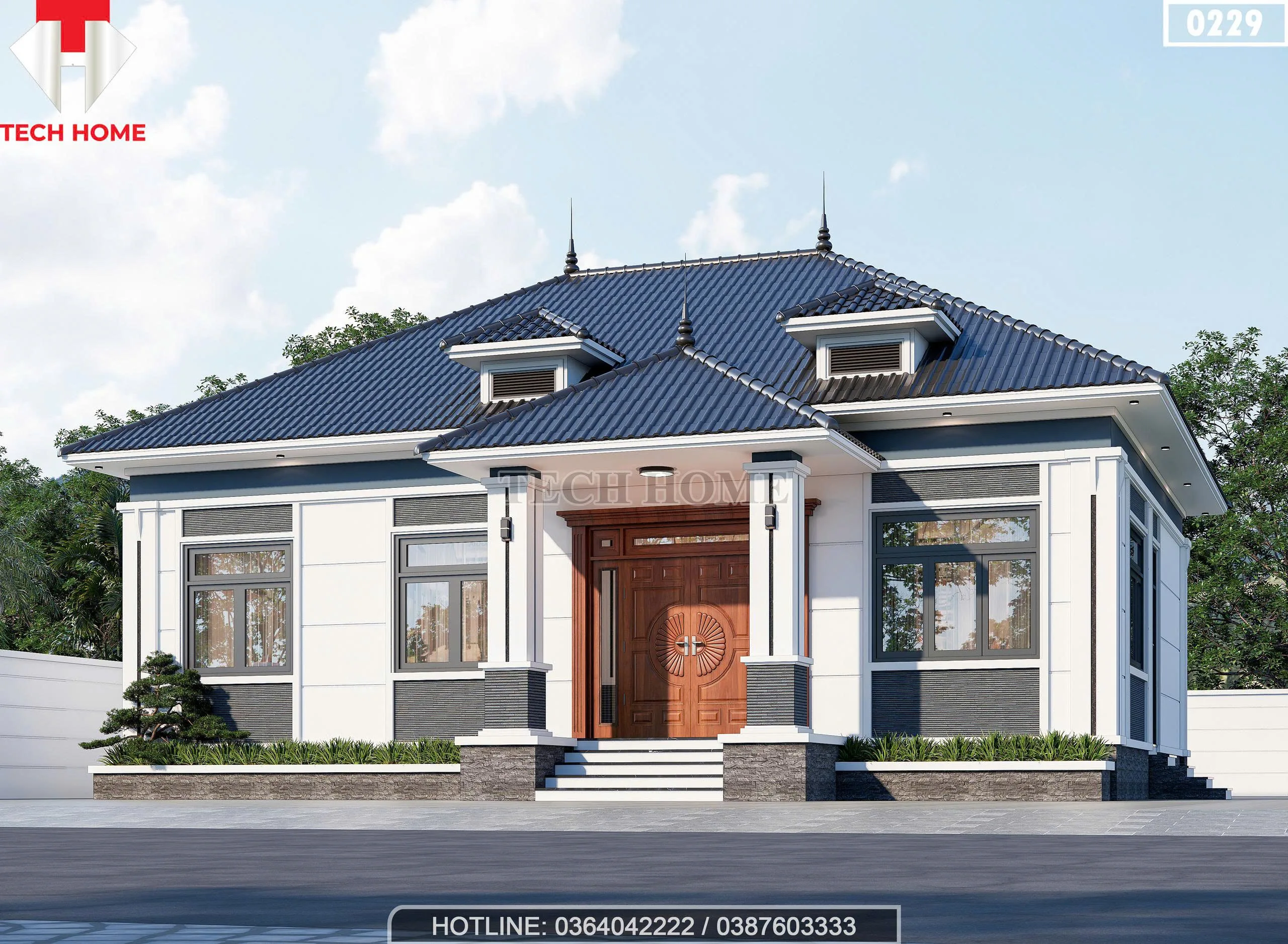 Góc nghiêng mẫu nhà mái Nhật 4 phòng ngủ