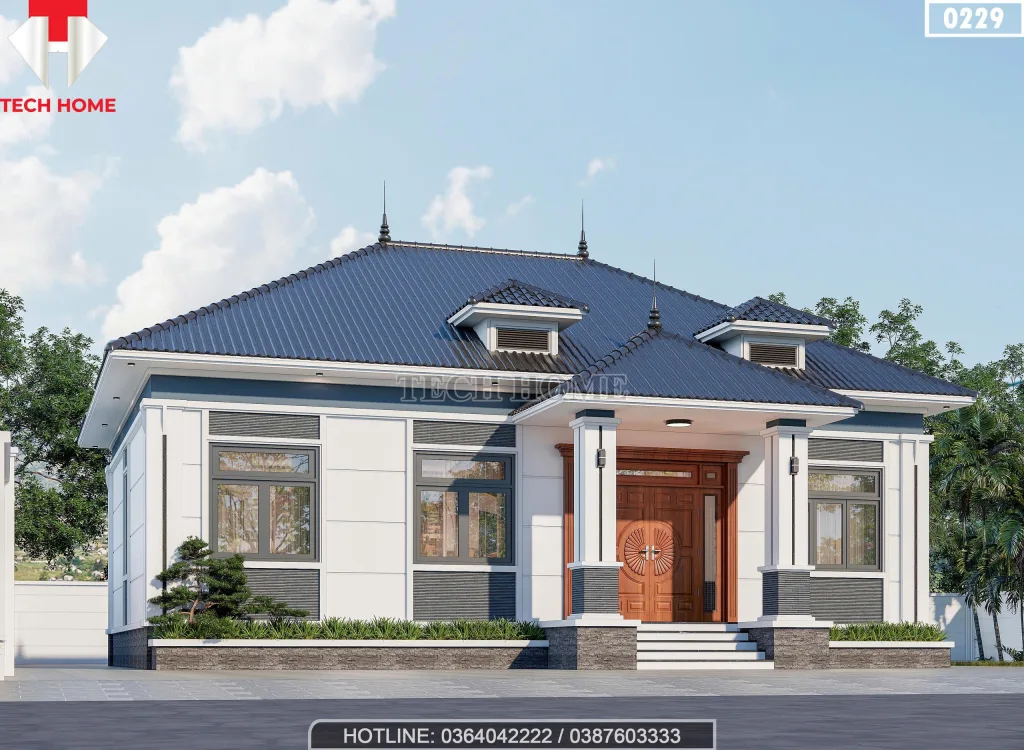 Góc nghiêng mẫu nhà mái Nhật 4 phòng ngủ