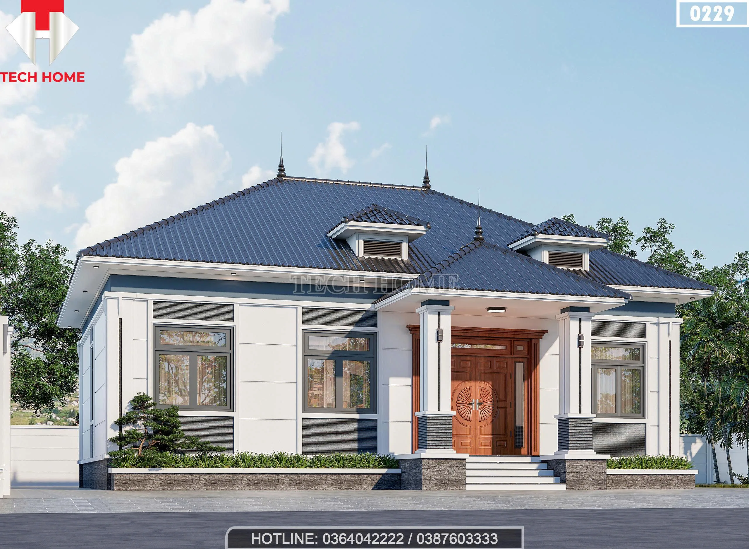 Góc nghiêng mẫu nhà mái Nhật 4 phòng ngủ