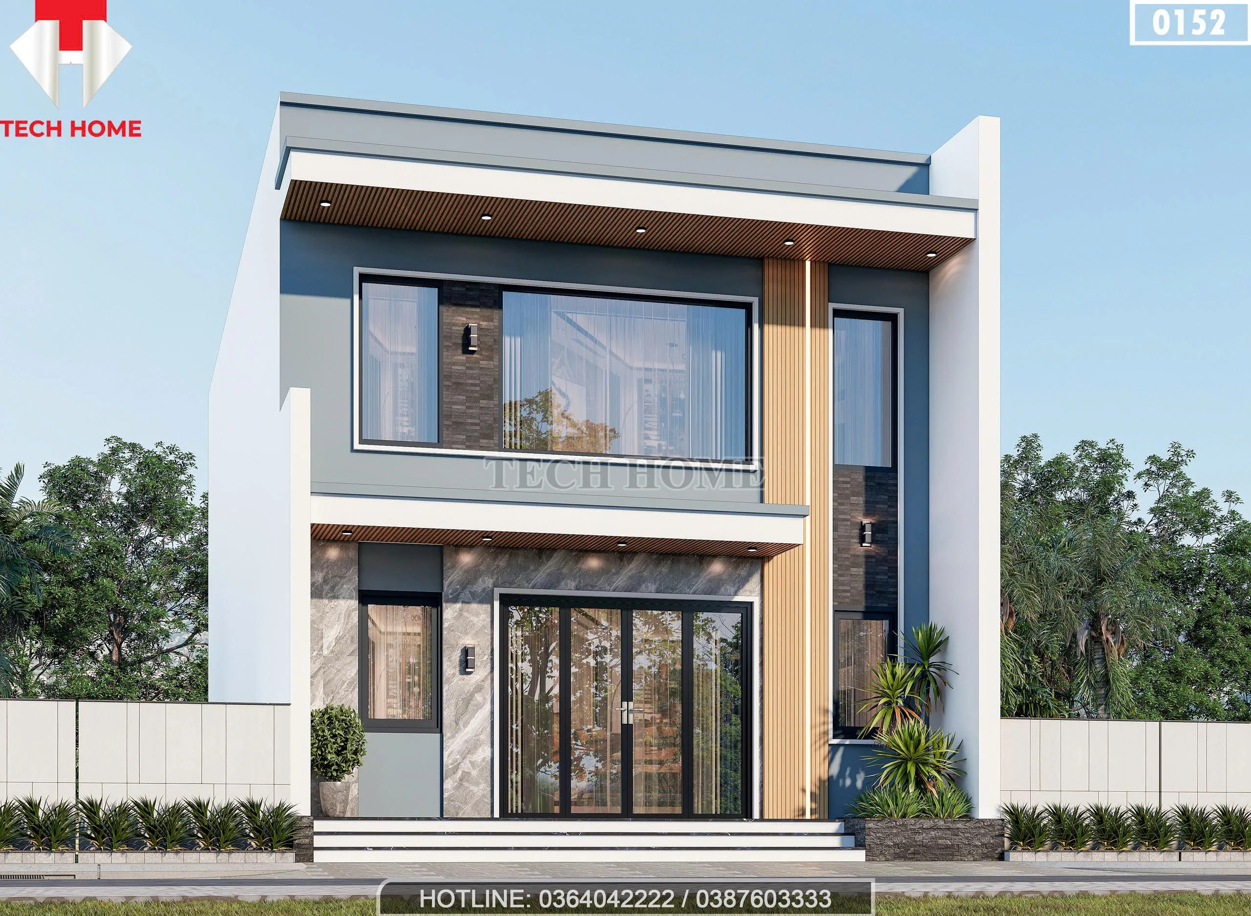 Góc nghiêng mẫu nhà ống 2 tầng hiện đại