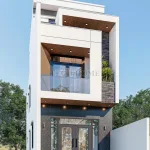 Góc nghiêng mẫu nhà phố 2 tầng 1 tum