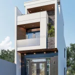 Góc nghiêng mẫu nhà phố 2 tầng 1 tum