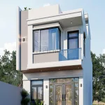 Góc nghiêng mẫu nhà phố 2 tầng 1 tum hiện đại