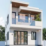 Góc nghiêng mẫu nhà phố 2 tầng hiện đại