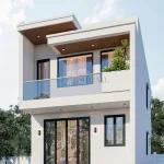 Góc nghiêng mẫu nhà phố 2 tầng hiện đại