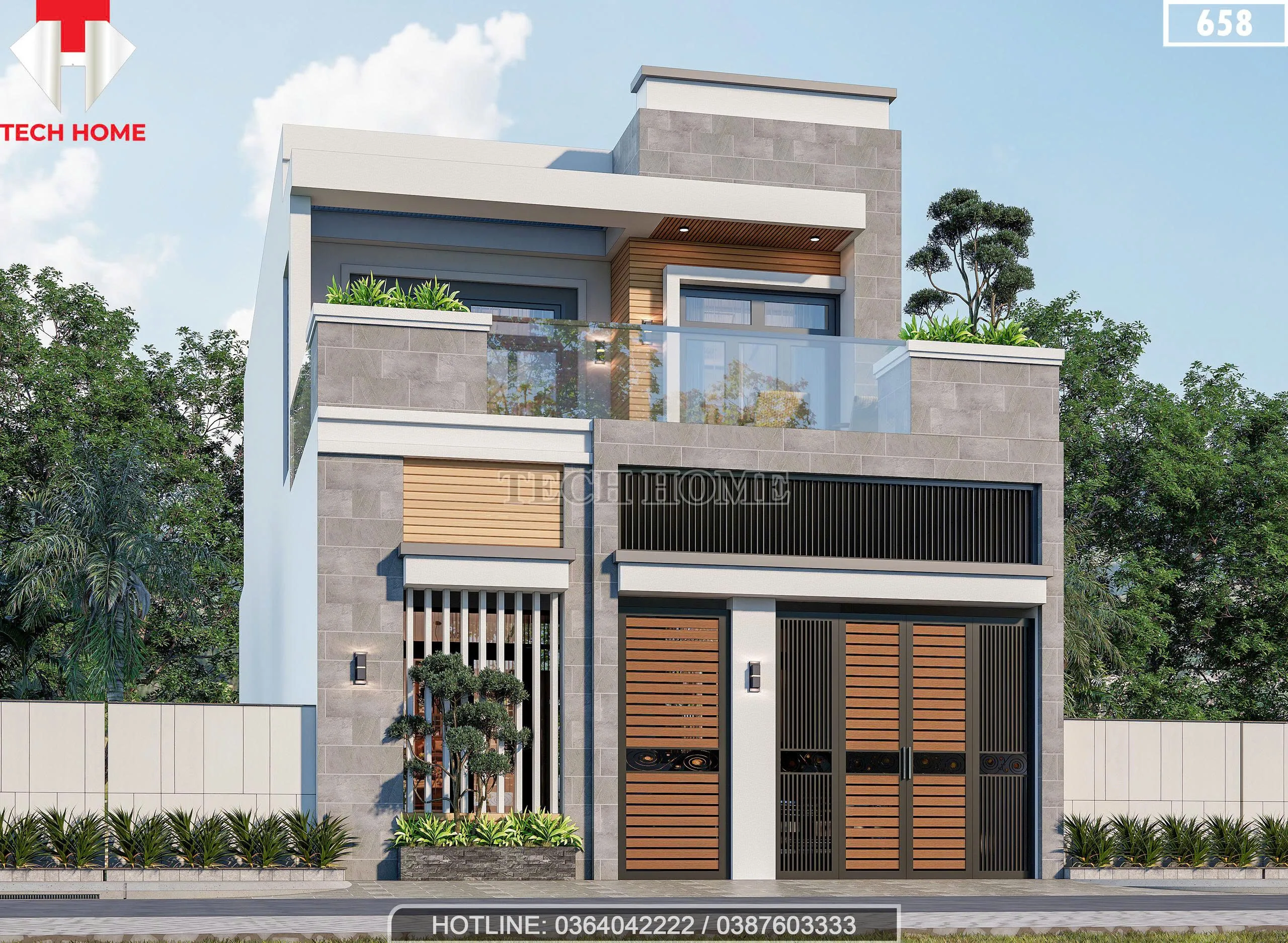 Góc nghiêng mẫu nhà phố 2 tầng hiện đại tại Hải Phòng