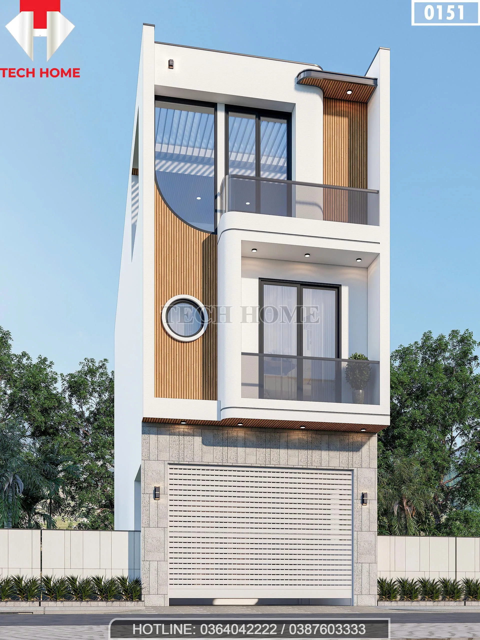 Góc nghiêng mẫu nhà phố 3 tầng hiện đại tại Hải Phòng