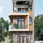 Chính diện mẫu nhà ống 3 tầng đẹp