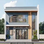 Phối cảnh mặt tiền mẫu nhà ống 2 tầng hiện đại diện tích 105m2 tại Thanh Hóa.