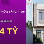 Mẫu nhà phố 2 tầng 1 tum hiện đại