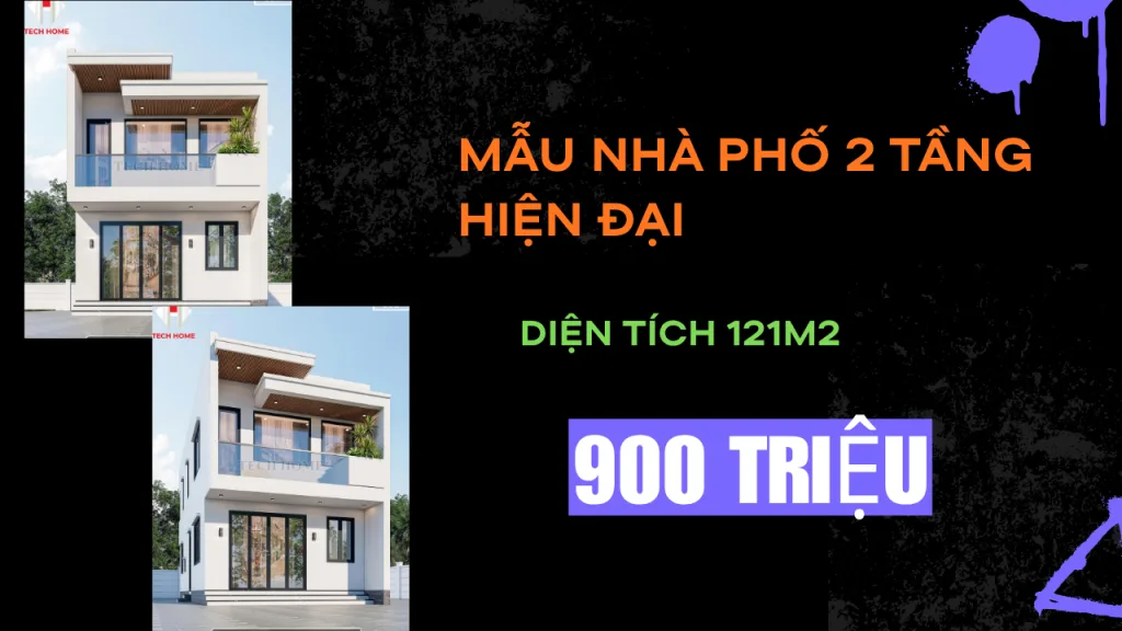 Mẫu nhà phố 2 tầng hiện đại
