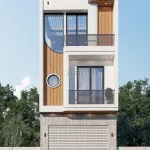 Phối cảnh mặt tiền mẫu nhà phố 3 tầng hiện đại tại Hải Phòng thiết kế bởi Techhome.