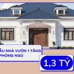 mẫu nhà vườn 1 tầng 4 phòng ngủ