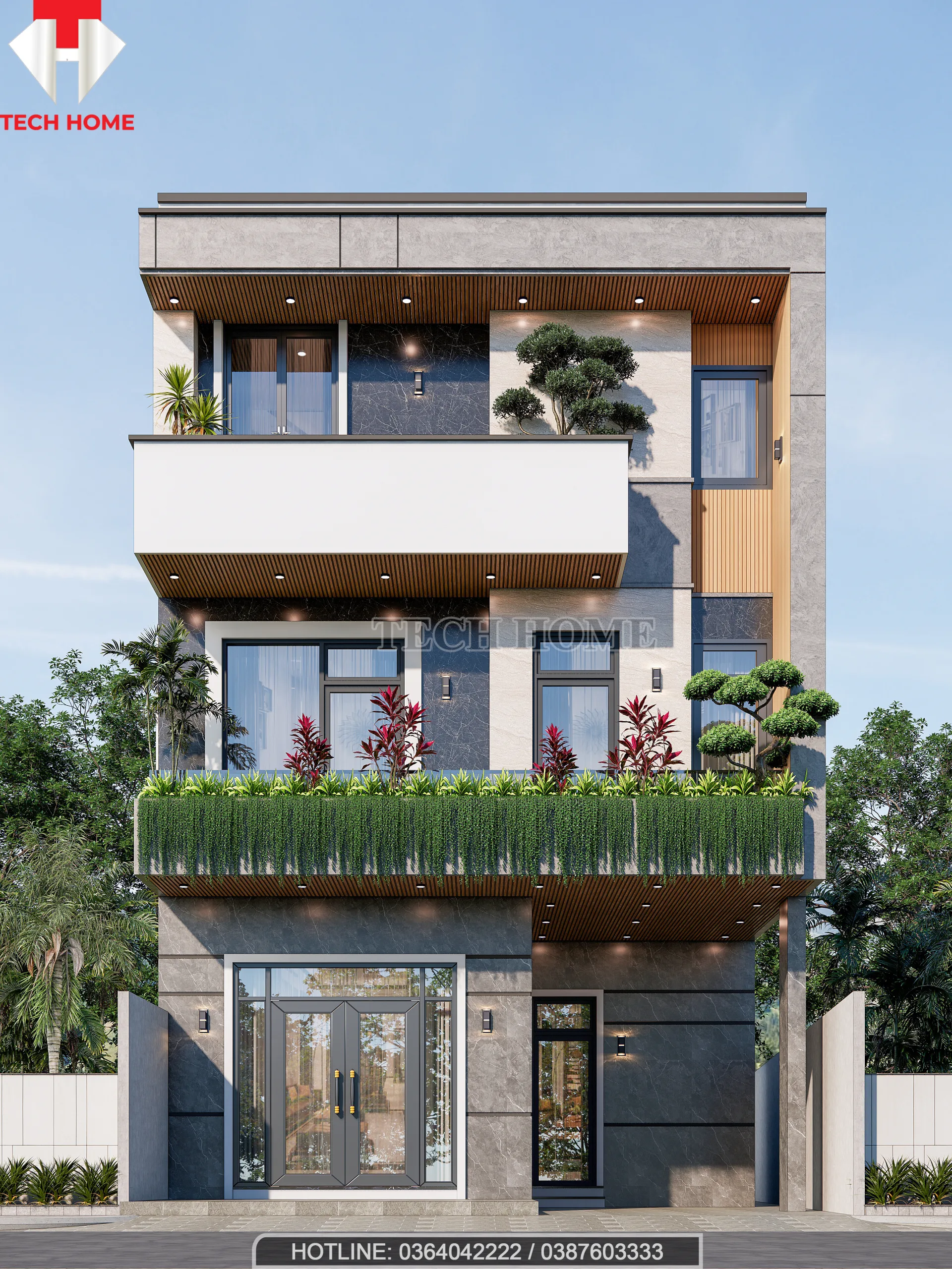 Mẫu nhà phố 3 tầng hiện đại