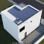 Tổng thể mặt sau mẫu nhà 2 tầng hiện đại