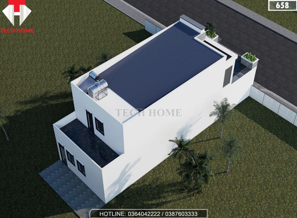 Tổng thể mẫu nhà phố 2 tầng hiện đại tại Hải Phòng