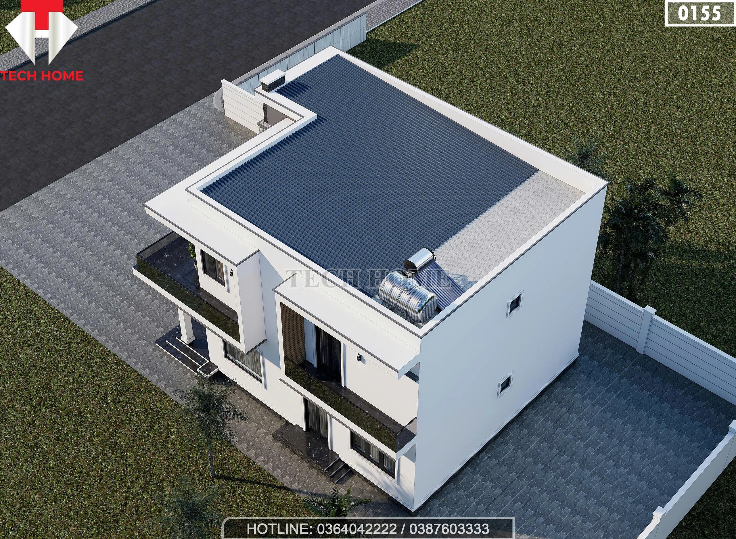 Tổng thể mẫu nhà 2 tầng hiện đại