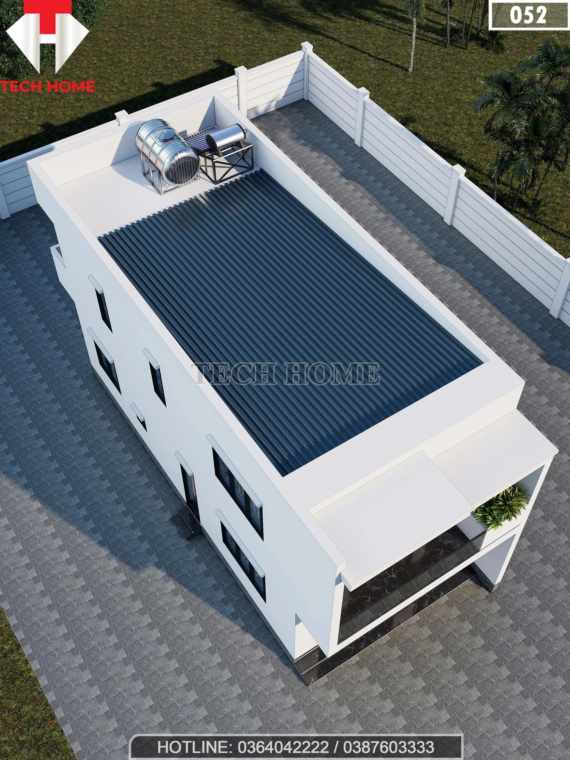 Tổng thể mẫu nhà phố 2 tầng hiện đại