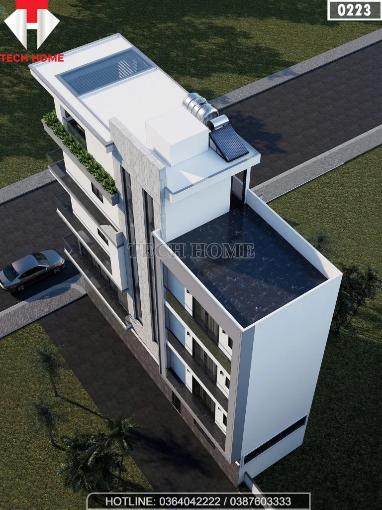 Tổng thể nhà phố hiện đại 5 tầng tại Sóc Sơn