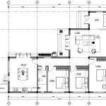 Bản vẽ bố trí công năng tầng 1 mẫu nhà cấp 4 đẹp diện tích 145m2 của Techhome.