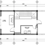 Bản vẽ chi tiết công năng tầng tum diện tích 35m2 tối ưu không gian cho phòng thờ trang nghiêm và khu vực giặt phơi quần áo.