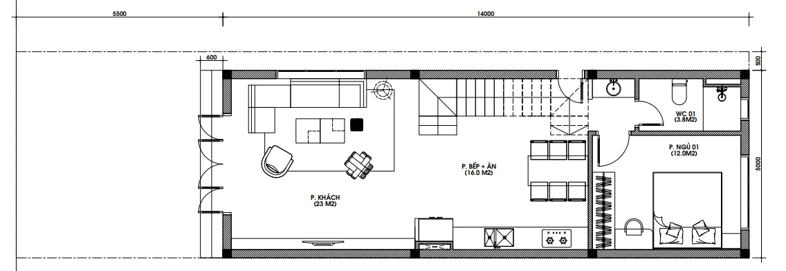Bản vẽ kỹ thuật mặt bằng định vị công trình nhà ở gia đình anh Mạnh giúp xác định chính xác ranh giới xây dựng tại Hải Phòng.