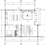 Bản vẽ mặt bằng công năng tầng 1 mẫu nhà mái nhật 2 tầng hiện đại diện tích 102m2 tại Thanh Hóa.