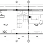 Bản vẽ mặt bằng công năng tầng 1 mẫu nhà ống 4 tầng hiện đại gồm phòng khách 13m2 và bếp ăn 16m2.