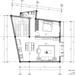 Bản vẽ bố trí công năng tầng 1 mẫu nhà 3 tầng hiện đại diện tích 79m2 của chị Chinh.
