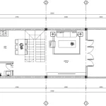 Bản vẽ bố trí mặt bằng công năng tầng 1 mẫu nhà ống 2 tầng 1 tum mặt tiền 5m diện tích 65m2.