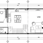 Bản vẽ bố trí mặt bằng công năng tầng 1 mẫu nhà ống 2 tầng hiện đại 6x15m diện tích 90m2.