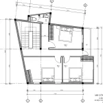 Bản vẽ bố trí công năng tầng 2 mẫu nhà 3 tầng hiện đại diện tích 83m2 của chị Chinh.