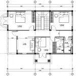 Bản vẽ bố trí công năng tầng 2 rộng 90m2 mẫu nhà mái nhật 2 tầng tân cổ điển có 3 phòng ngủ 1 phòng thờ.