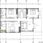 Bản vẽ bố trí công năng tầng 2 mẫu nhà mái Nhật 2 tầng diện tích 115m2