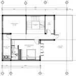 Bản vẽ bố trí công năng tầng tum mẫu nhà phố 3 tầng hiện đại tại Bắc Ninh có diện tích 78m2.