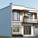 Góc nghiêng mẫu nhà 2 tầng hiện đại 100m2