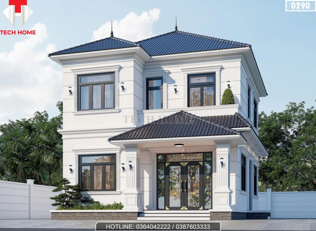 Góc nghiêng Mẫu nhà 2 tầng mái Nhật