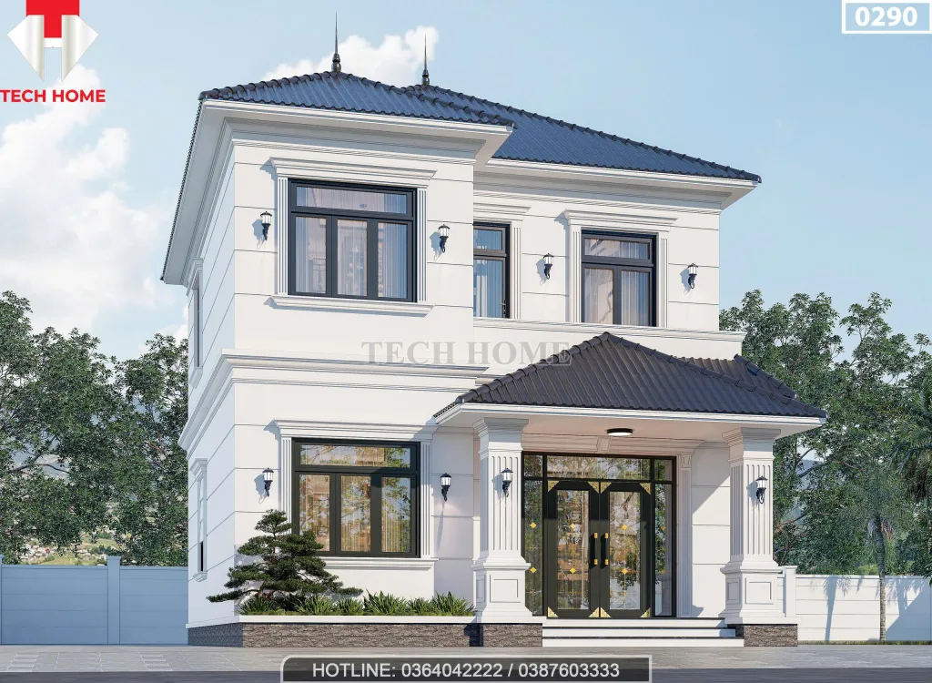 Góc nghiêng Mẫu nhà 2 tầng mái Nhật