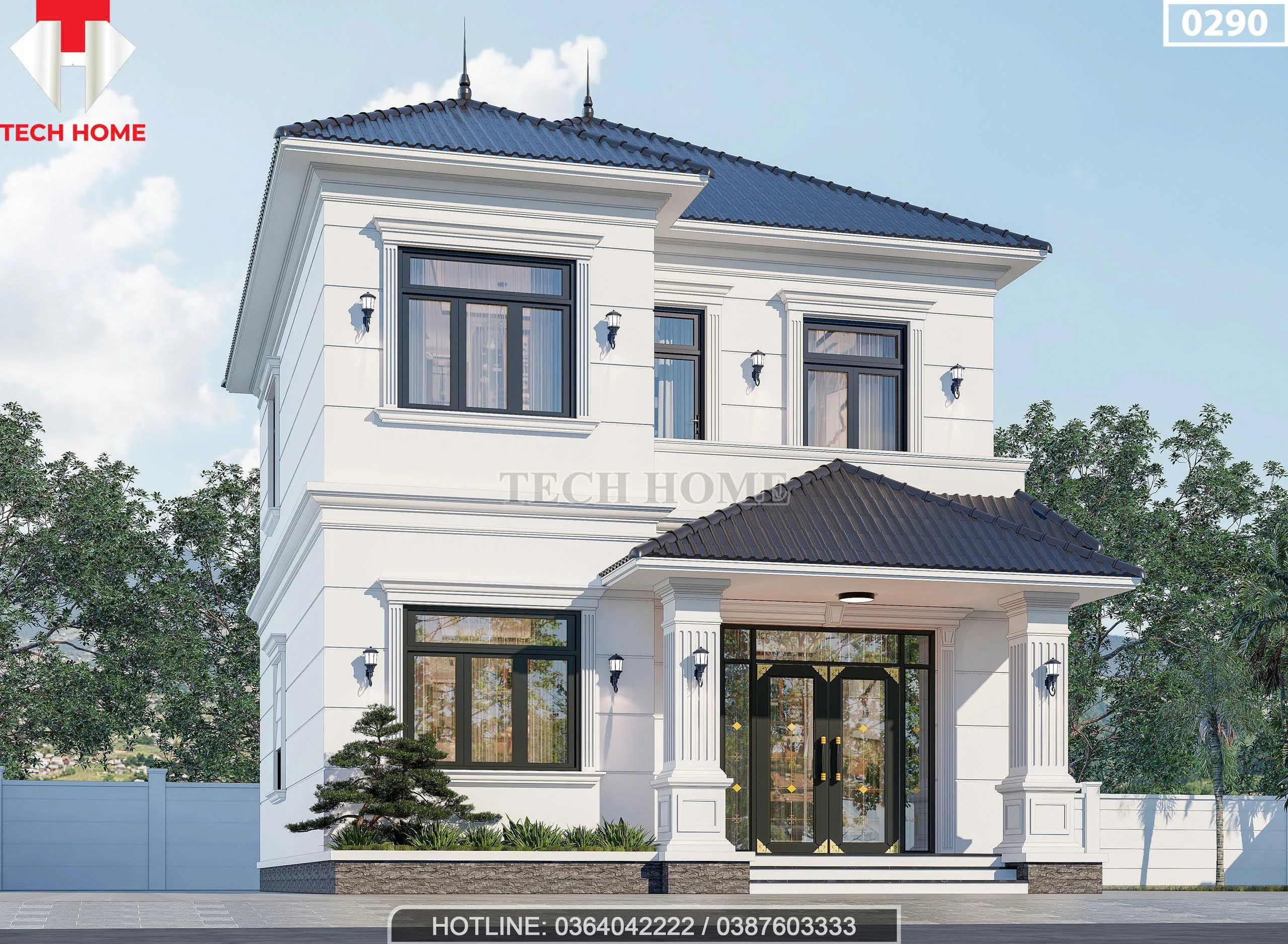 Góc nghiêng Mẫu nhà 2 tầng mái Nhật