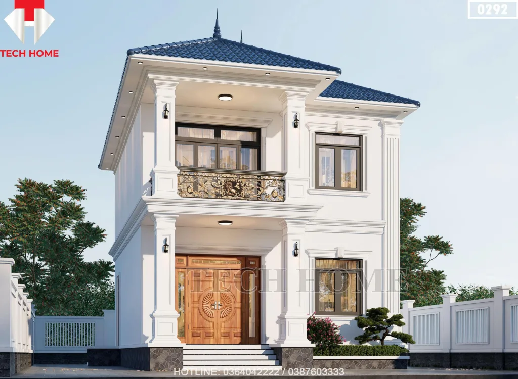 Góc nghiêng mẫu nhà 2 tầng mái Nhật